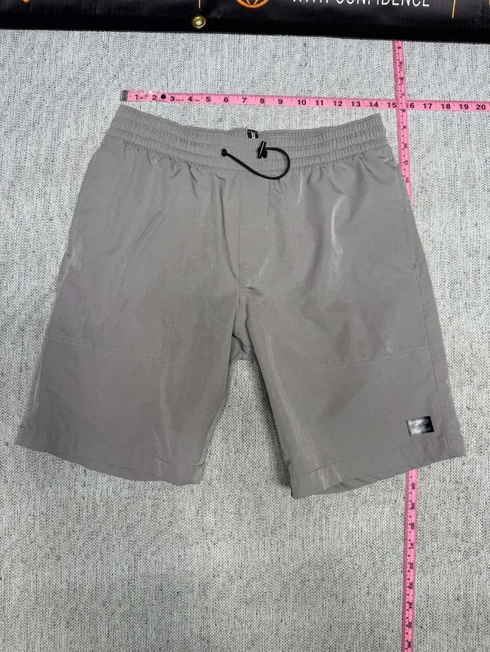 Billabong Gray Swim Shorts with Adjustable Drawstring, Small